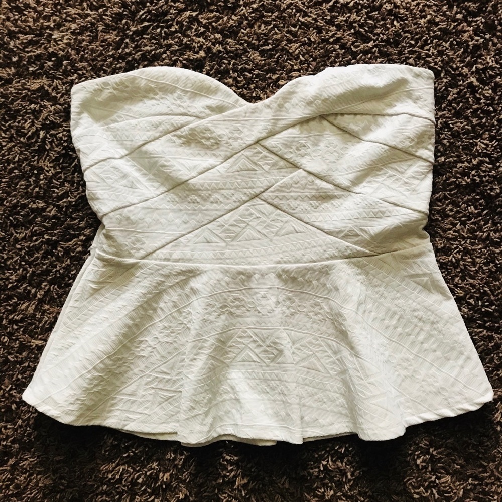 Strapless White Top